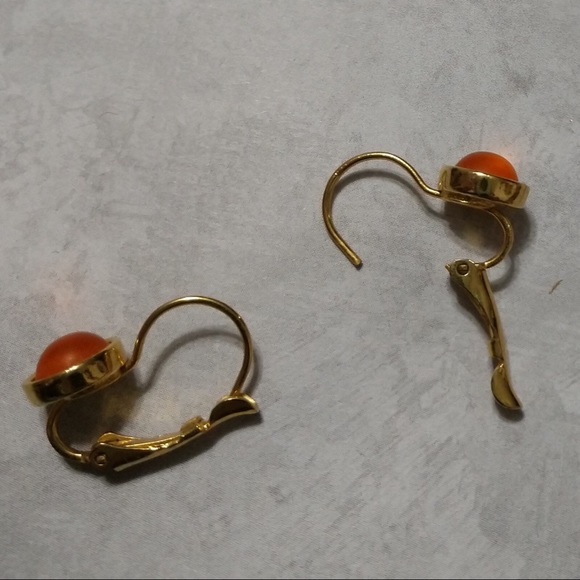 Vintage orange earrings - Picture 3 of 4